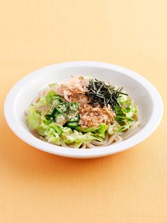 ツナとオクラの深煎りごまサラダうどん-レシピのメイン写真