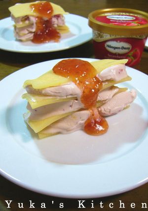 生八橋ストロベリーアイスミルフィーユ-レシピのメイン写真