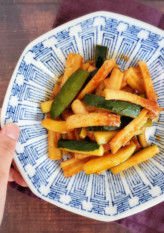 ズッキーニとちくわのうま辛炒め-レシピのメイン写真