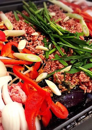 豚肉とお野菜たっぷりホットプレートおかず-レシピのメイン写真