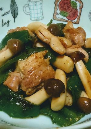 早い簡単絶品鶏とピーマンしめじ炒め-レシピのメイン写真