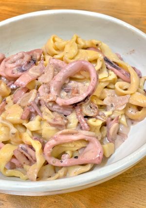 濃厚！イカとガーリックのクリームパスタ-レシピのメイン写真