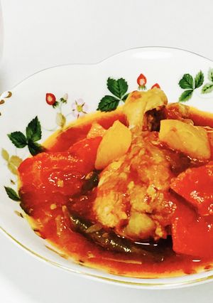 手羽元☆トマト☆パプリカのバルサミコ酢煮-レシピのメイン写真