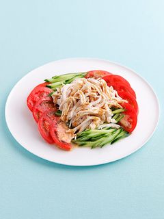 トマトときゅうりの深煎りごまバンバンジー-レシピのメイン写真