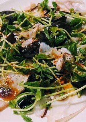 八丈島の生きくらげと生タコでカルパッチョ-レシピのメイン写真