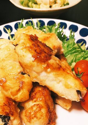 鶏ムネ肉のしそチーズ巻-レシピのメイン写真