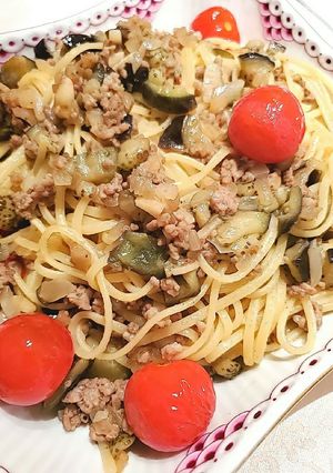 なすと挽き肉の和風ペペロンチーノ-レシピのメイン写真