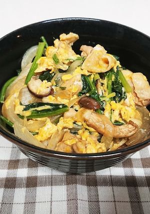 ほうれん草たっぷり親子丼-レシピのメイン写真