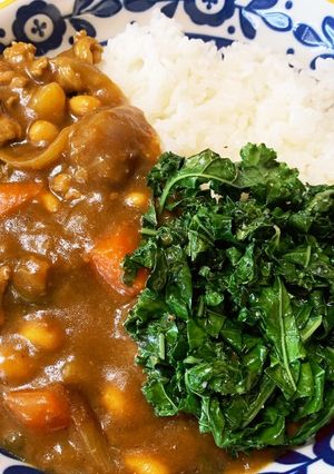ケールのトッピングカレー-レシピのメイン写真