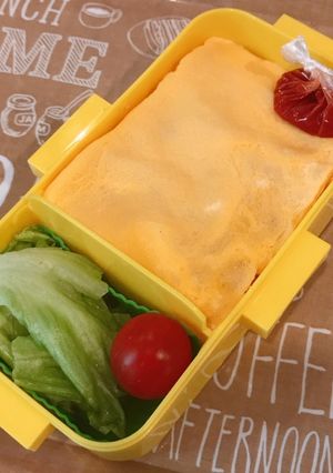 レンジで簡単！2段重ねのオムライス弁当-レシピのメイン写真