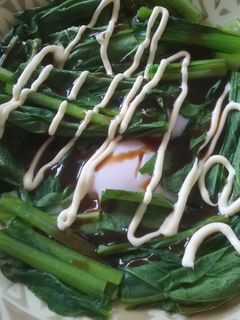 簡単!小松菜で目玉焼き-レシピのメイン写真