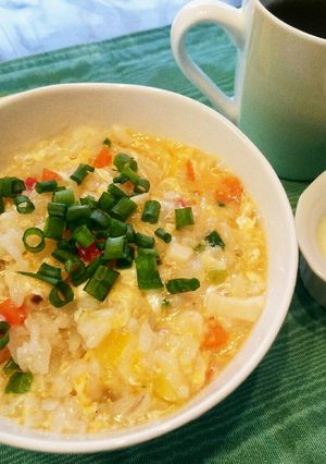 簡単トリュフ塩の中華風あんかけ卵とじお粥-レシピのメイン写真