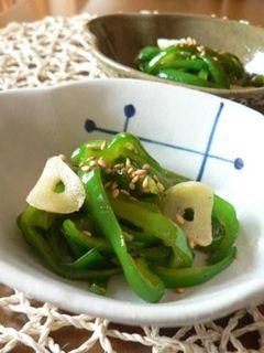 ピーマンのニンニク昆布茶風味-レシピのメイン写真