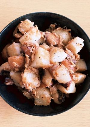簡単！きのこと長芋のココナッツオイル炒め-レシピのメイン写真