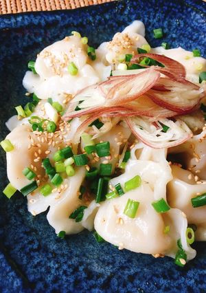 簡単！ぷるもち水餃子のごまねぎまみれ-レシピのメイン写真