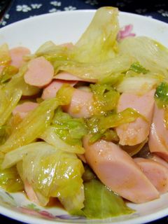 レタス&ソーセージのケチャップ炒め-レシピのメイン写真