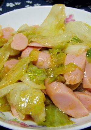 レタス＆ソーセージのケチャップ炒め-レシピのメイン写真