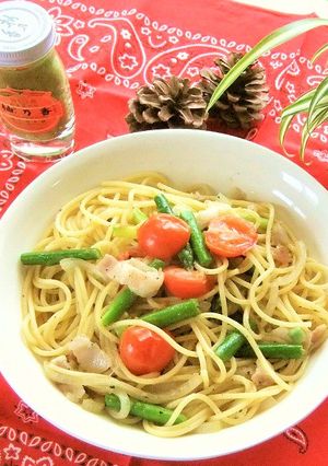 旬の野菜でゆずごしょうパスタ-レシピのメイン写真