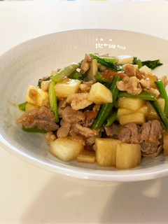 豚肉と長芋の梅オイスター炒め-レシピのメイン写真