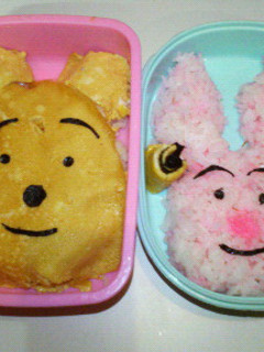キャラ弁・・・ぷーさんとピグレット弁当-レシピのメイン写真