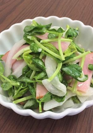 豆苗と新玉ねぎのサラダ-レシピのメイン写真