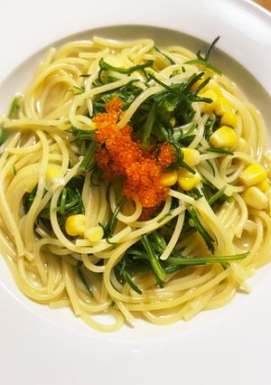 おかひじきとコーンのパスタ-レシピのメイン写真