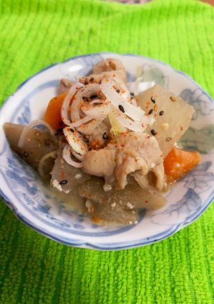 自家製味噌でもつ煮込み!-レシピのメイン写真