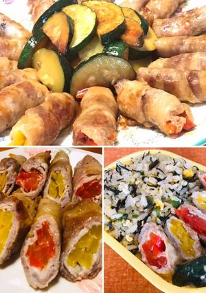 ダイエット♡弁当♡豚しゃぶパプリカ巻き-レシピのメイン写真
