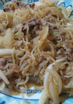 牛肉としらたきの炒め物　柚子胡椒風味-レシピのメイン写真