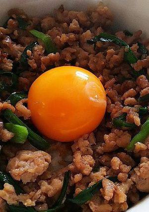 豚ひき肉とニラのスタミナ丼-レシピのメイン写真