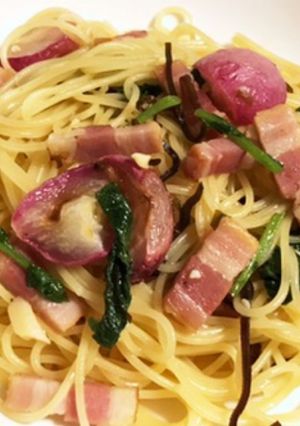 ラディッシュと塩昆布のパスタ-レシピのメイン写真