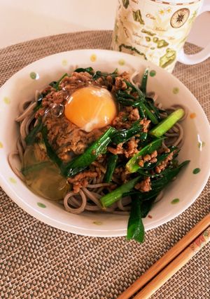 台湾風まぜそば～お蕎麦をアレンジ～-レシピのメイン写真