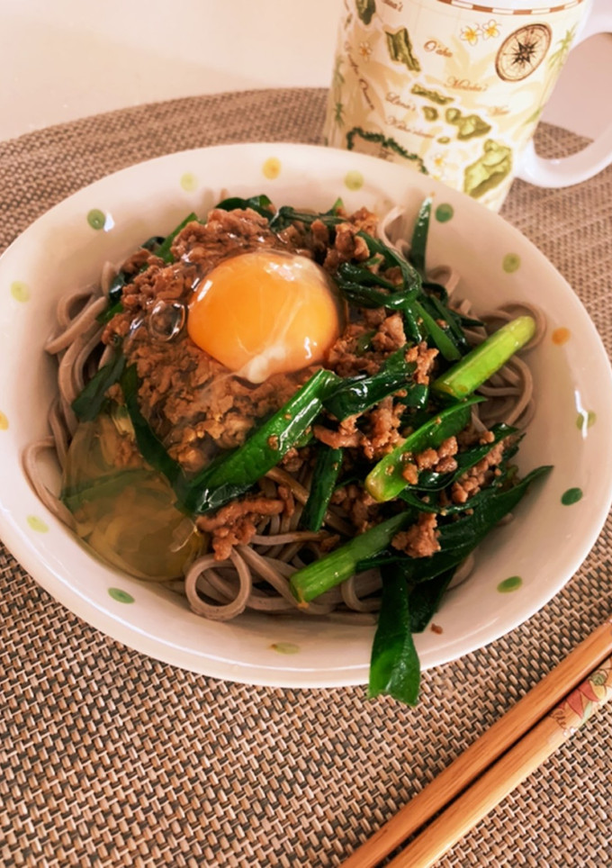 台湾風まぜそば～お蕎麦をアレンジ～-レシピのメイン写真