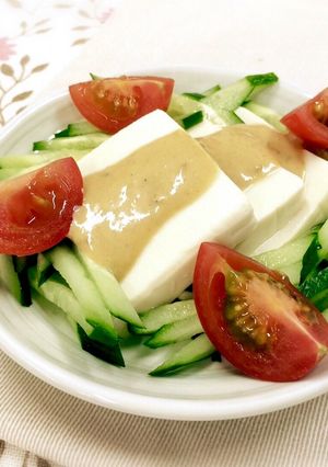 手作りドレッシングで豆腐の棒棒鶏風サラダ-レシピのメイン写真