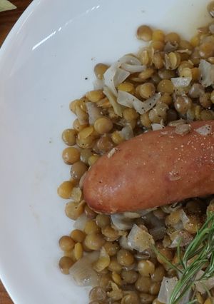レンズ豆とソーセージの煮込み-レシピのメイン写真