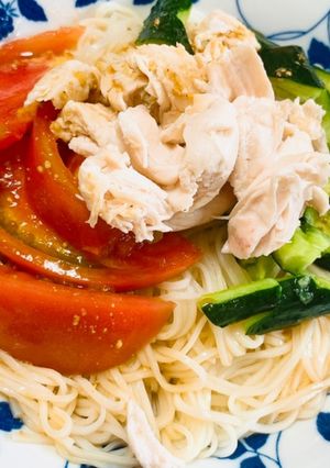 たたききゅうりのバンバンジー素麺-レシピのメイン写真