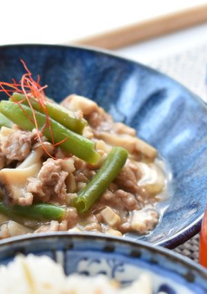 ひき肉のキノコあんかけ-レシピのメイン写真
