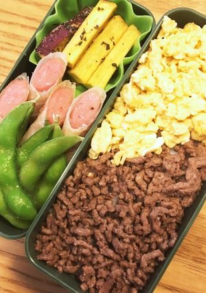 弁当②（そぼろご飯）-レシピのメイン写真