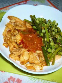 トロ・サーモン緑野菜のオリーブオイル炒め-レシピのメイン写真