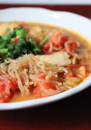 美味♪塩麹ホタテ・糸こん・トマトの炒め物-レシピのメイン写真