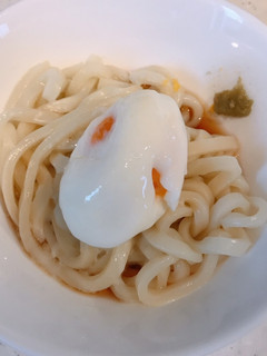 レンジで簡単、ポン酢しょう油の温玉うどん-レシピのメイン写真