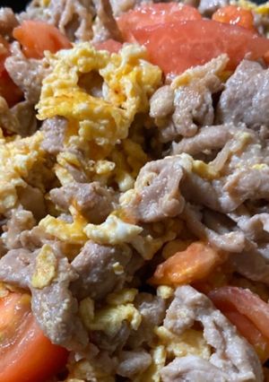 トマトでさっぱり！豚肉と卵の中華炒め-レシピのメイン写真