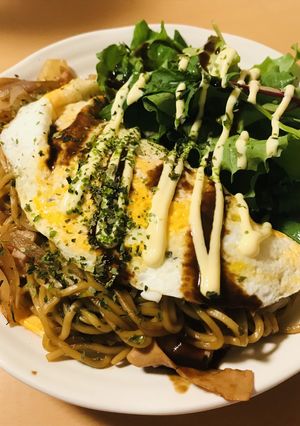 オムそば●ハム＆玉ネギのソース焼そば-レシピのメイン写真