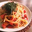 【めんつゆ×ケチャ】冷製和風トマトスパ