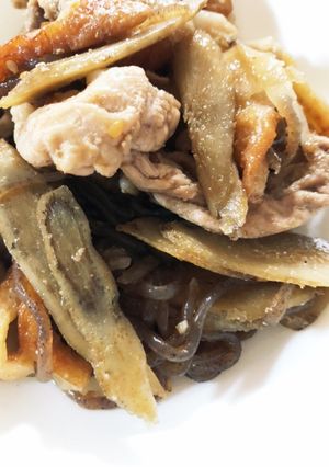 牛蒡と豚肉炒め煮-レシピのメイン写真