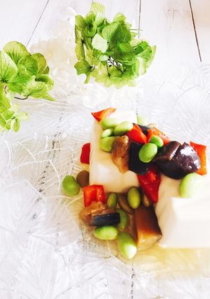 茄子のカラフルおかず冷奴♪-レシピのメイン写真
