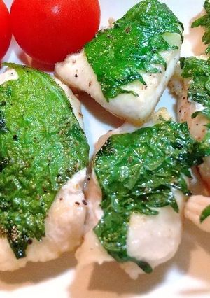 お弁当おかずにむね肉の大葉焼き♪-レシピのメイン写真