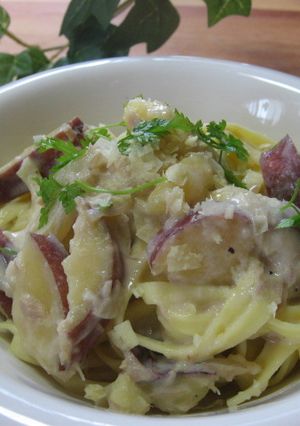 ごろごろサツマイモとツナのクリームパスタ-レシピのメイン写真