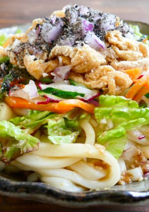 野菜たっぷり☆冷やしきつねサラダうどん-レシピのメイン写真