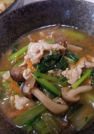 お二人さんの☆小松菜と豚肉のみぞれ煮！-レシピのメイン写真